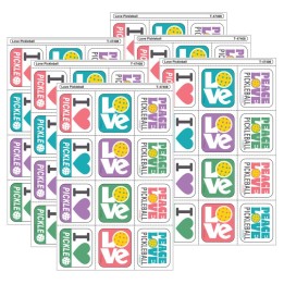 TREND Love Pickleball Tear & Share Stickers™, 60 Per Pack, 6 Packs