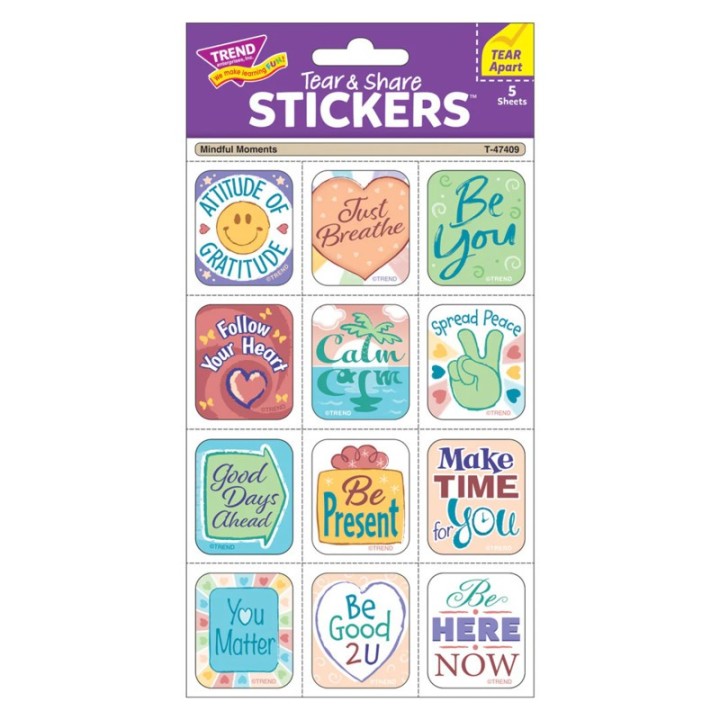 TREND Mindful Moments Tear & Share Stickers™, Pack of 60