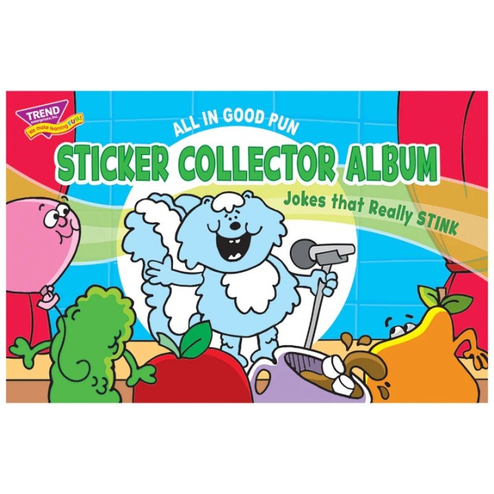 TREND All in Good Pun Sticker Collector Album, 16 Pages, 8.5" x 5.5"