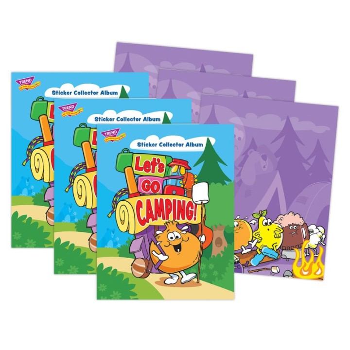 TREND Let's Go Camping Sticker Collector Album - Large, Pack of 3
