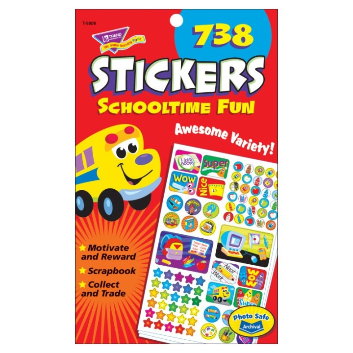 TREND Schooltime Fun Sticker Pad, 738 ct