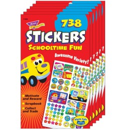 TREND Schooltime Fun Sticker Pad, 738 Sticker Per Pad, Pack of 6