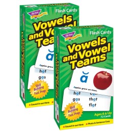 TREND Vowels and Vowel Teams Skill Drill Flash Cards, Pack of 2