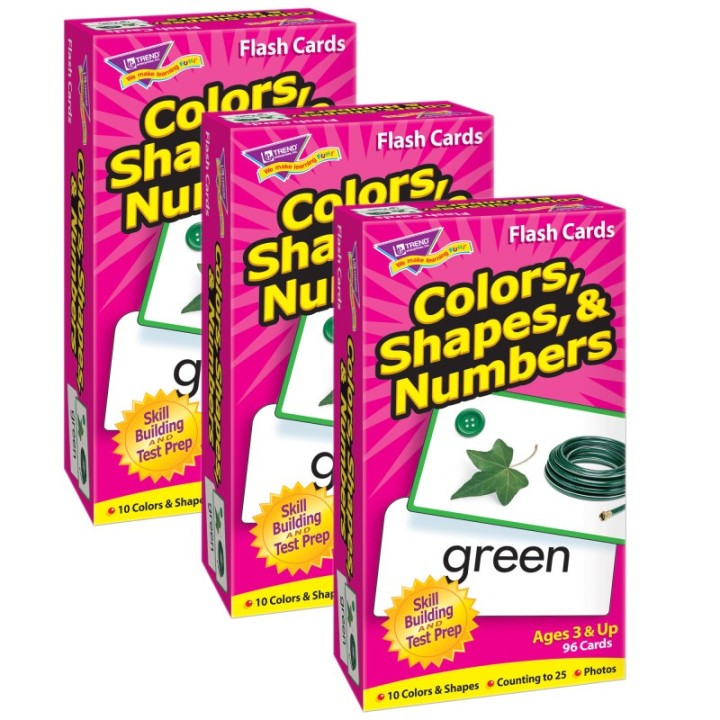 TREND Colors, Shapes, & Numbers Skill Drill Flash Cards, Pack of 3