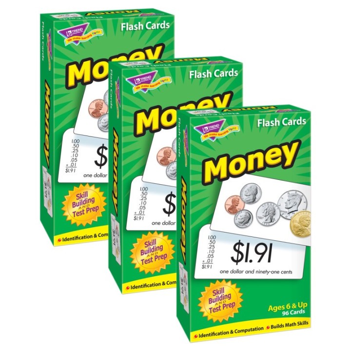 TREND Money Skill Drill Flash Cards, 3 Packs