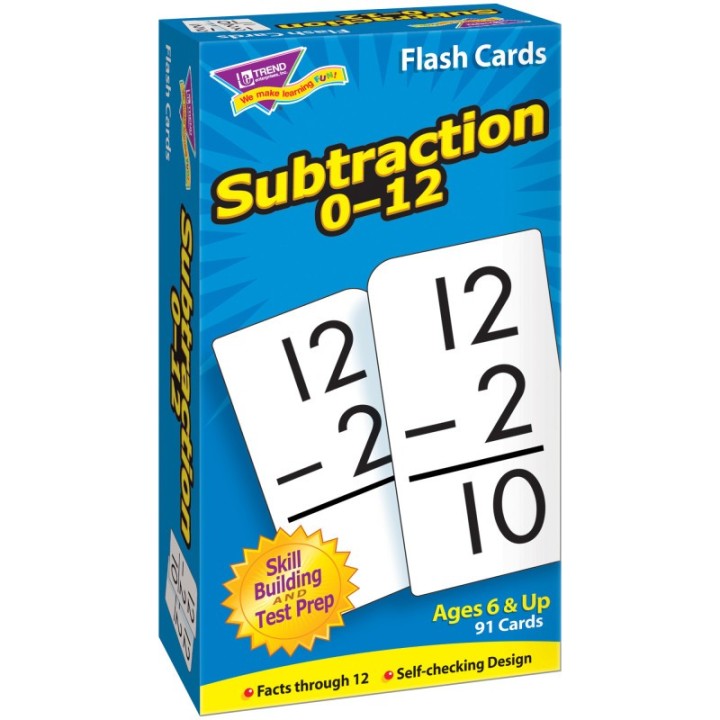 TREND Subtraction 0-12 Skill Drill Flash Cards