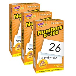 TREND Numbers 0-100 Skill Drill Flash Cards, Pack of 3