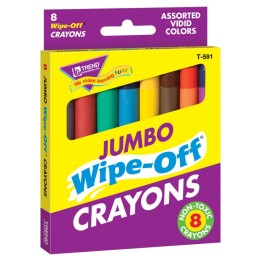 TREND 8-Pack Jumbo Assorted Wipe-Off® Crayons
