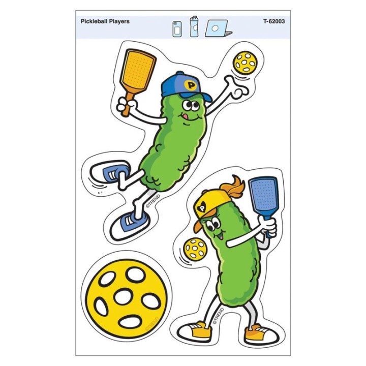 TREND Pickleball Players Vinyl Stickers, Pack of 3