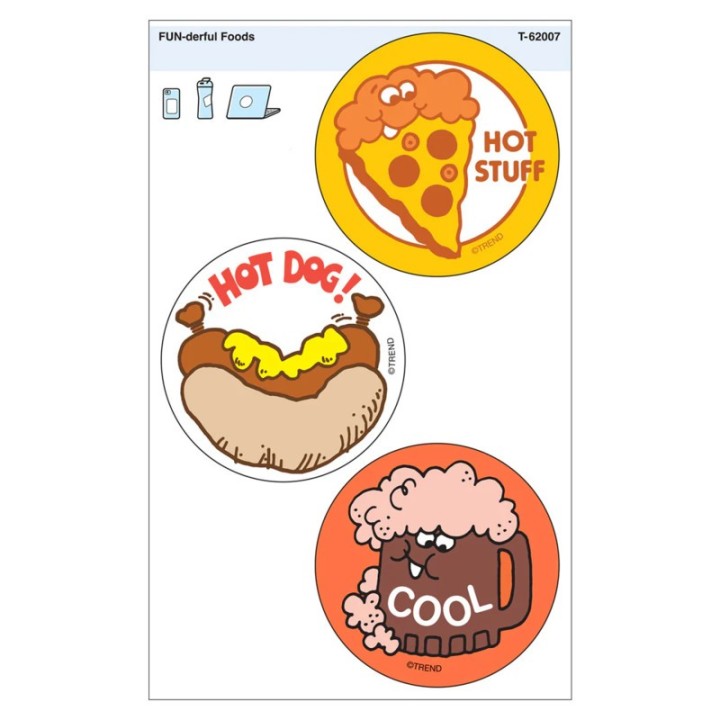 TREND FUN-derful Foods Vinyl Stickers, Pack of 3