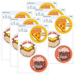 TREND FUN-derful Foods Vinyl Stickers, 3 Per Pack, 6 Packs