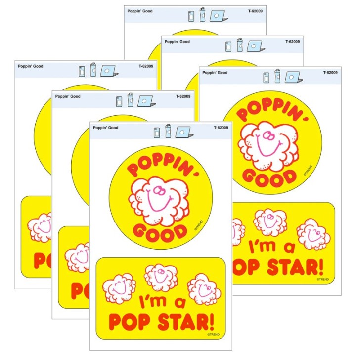 TREND Poppin' Good Vinyl Stickers, 2 Per Pack, 6 Packs