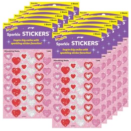 TREND Shimmering Hearts Sparkle Stickers®, 72 Per Pack, 12 Packs