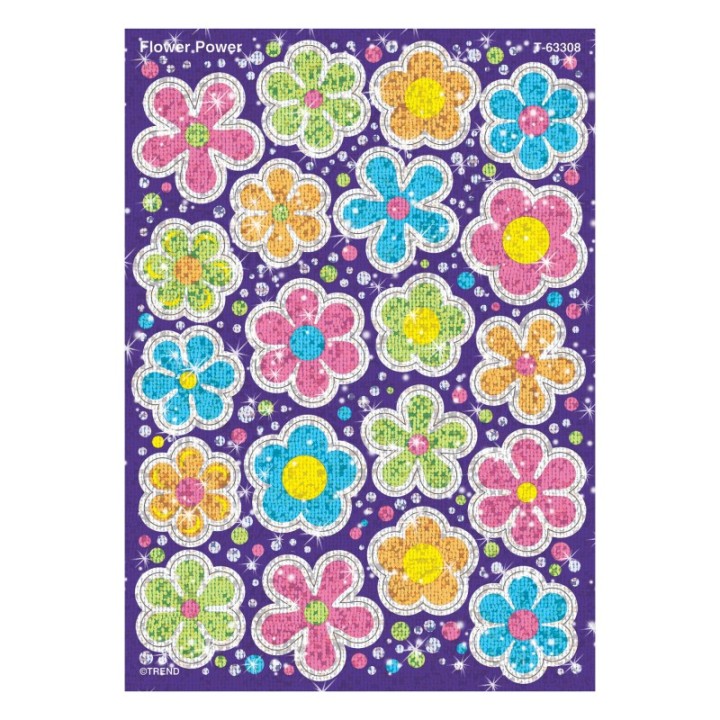 TREND Flower Power Sparkle Stickers®-Large, 40 ct