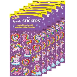 TREND Sparkly Unicorns Sparkle Stickers®, 24 Per Pack, 6 Packs