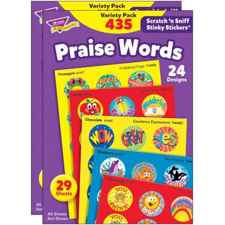 TREND Praise Words Stinky Stickers® Variety Pack, 435 Per Pack, 2 Packs