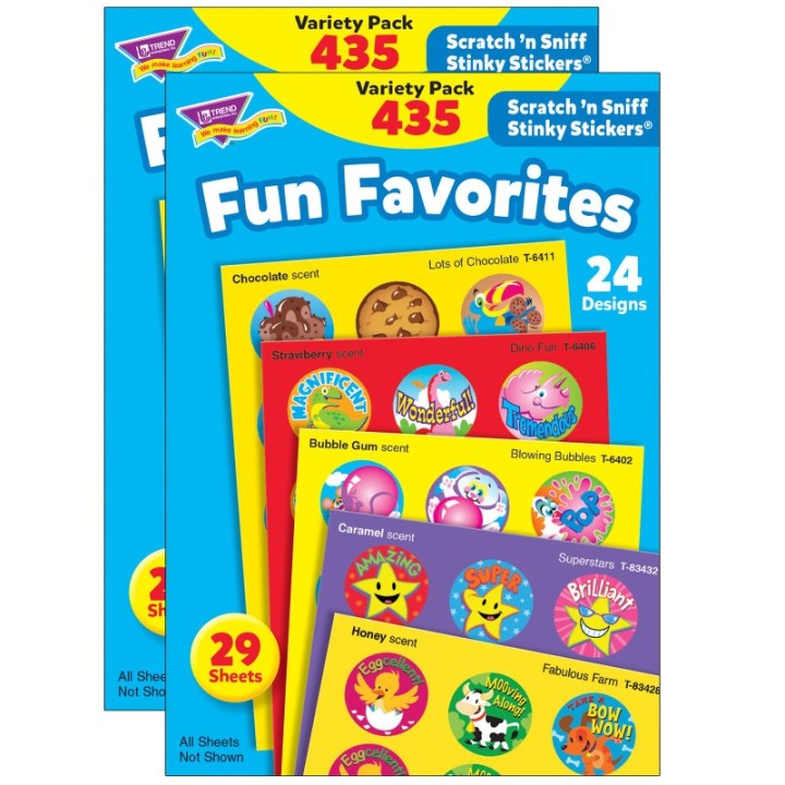 TREND Fun Favorites Stinky Stickers® Variety Pack, 435 Per Pack, 2 Packs