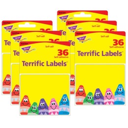 TREND Colorful Crayons Terrific Labels™, 36 Per Pack, 6 Packs