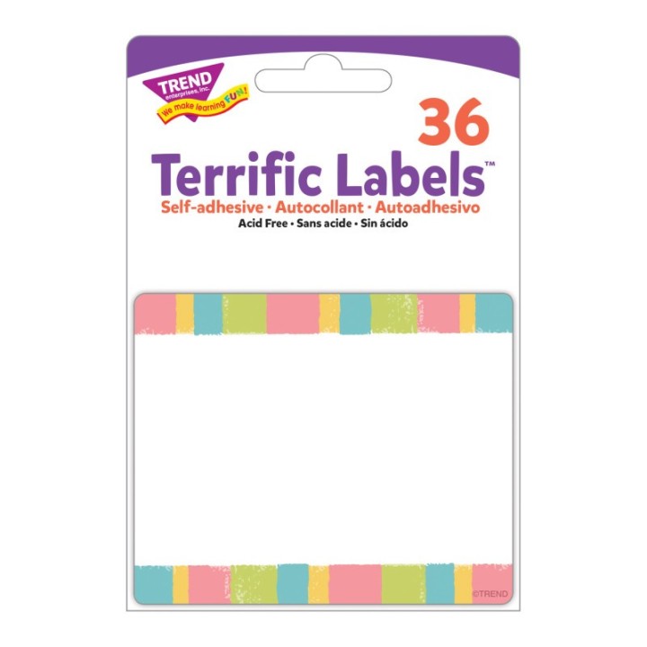 TREND Cheerful Stripes Terrific Labels™, 36 Count