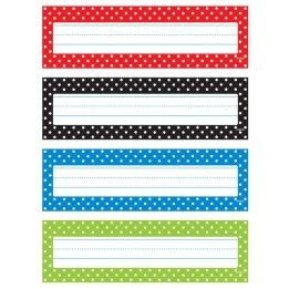 TREND Polka Dots Desk Toppers® Name Plates Var. Pk., 32 ct
