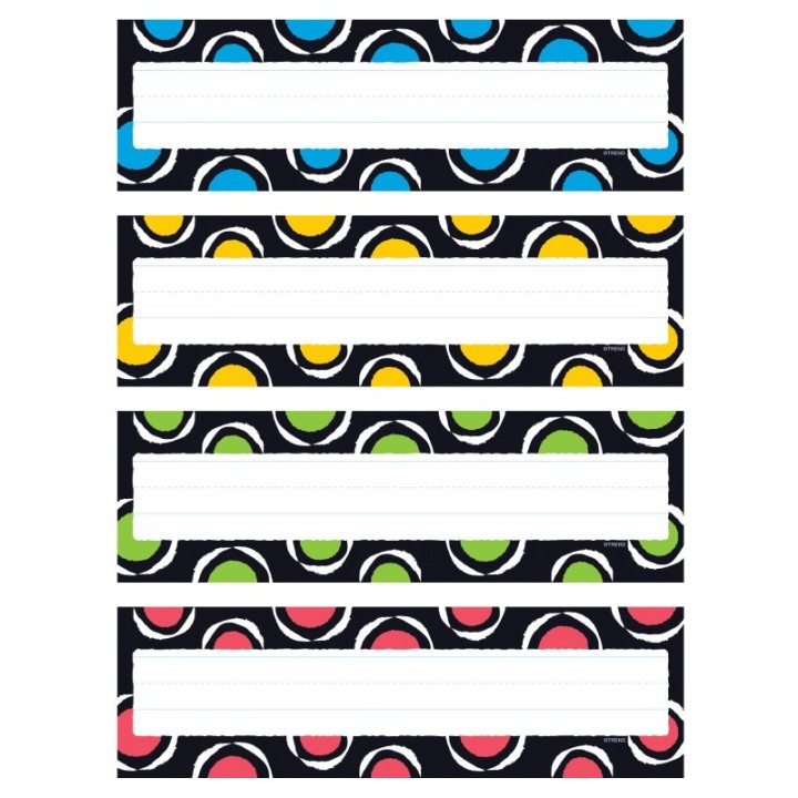 TREND Bold Strokes Circles Desk Toppers® Name Plates Var.Pk., 32 ct
