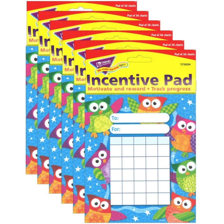 TREND Owl-Stars! Incentive Pad, Pack of 6