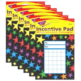 TREND Gel Stars Incentive Pad, 36 Sheets Per Pad, Pack of 6