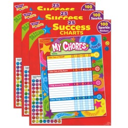 TREND Praise Words 'n Stars Chore Charts, 25 Sheets Per Pad, Pack of 3