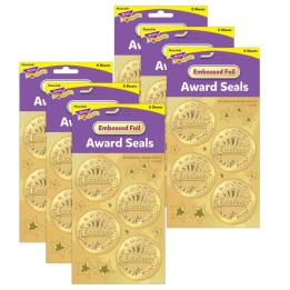 TREND Excellence (Gold) Award Seals Stickers, 32 Per Pack, 6 Packs