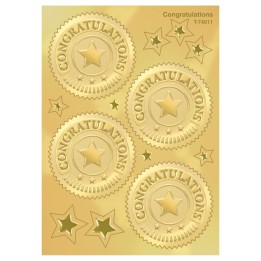 TREND Congratulations (Gold) Award Seals Stickers, 32 ct.