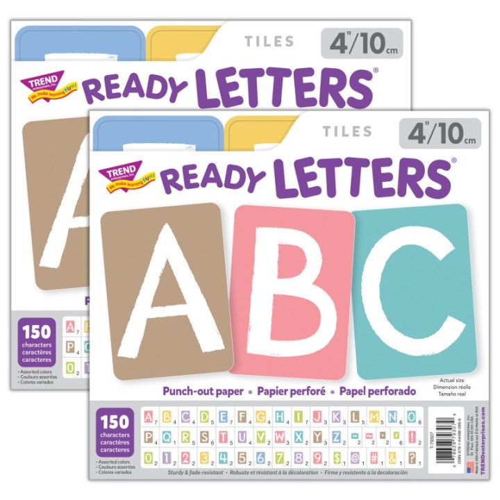 TREND Garden Path 4" Tiles Uppercase Ready Letters®, 150 Pieces Per Pack, 2 Packs