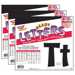 TREND Black 4" Playful Combo Ready Letters®, 3 Packs