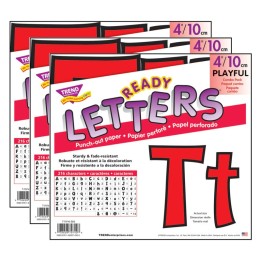 TREND Red 4" Playful Combo Ready Letters®, 3 Packs