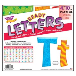 TREND Colorful Patterns 4-Inch Playful Uppercase/Lowercase Combo Pack (EN/SP) Ready Letters®