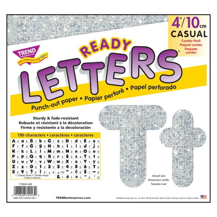 TREND Silver Sparkle 4" Casual Combo Ready Letters®