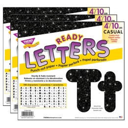 TREND Black Sparkle 4" Casual Combo Ready Letters®, 3 Packs