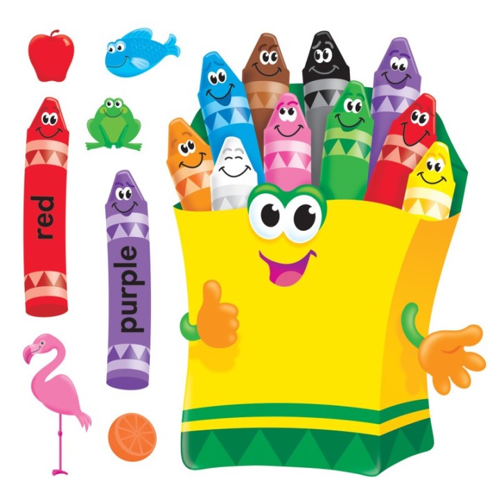 TREND Colorful Crayons Bulletin Board Set