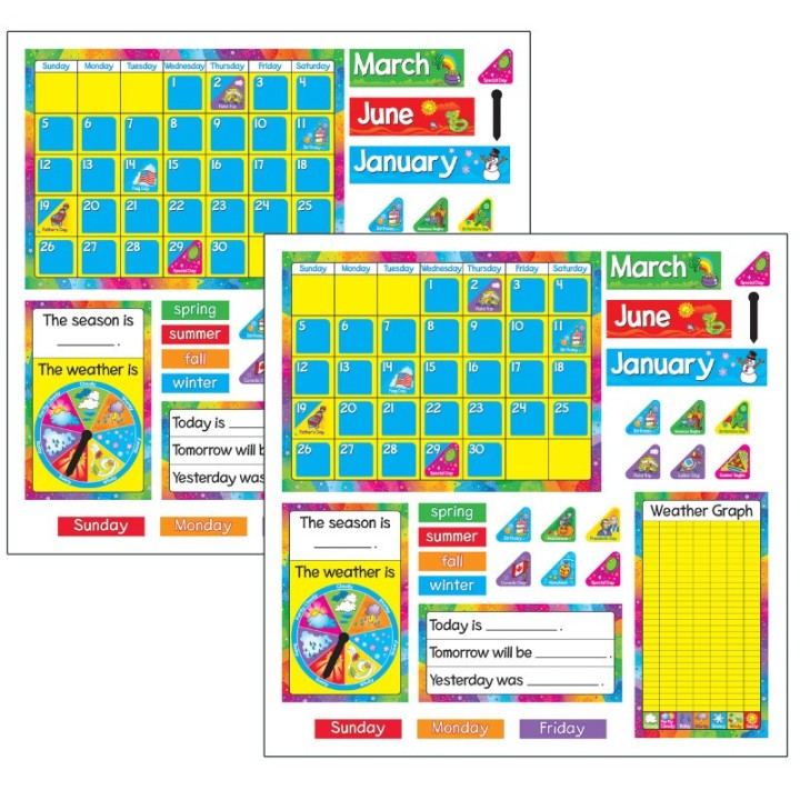 TREND Year Around Calendar Bulletin Board Set, 2 Sets