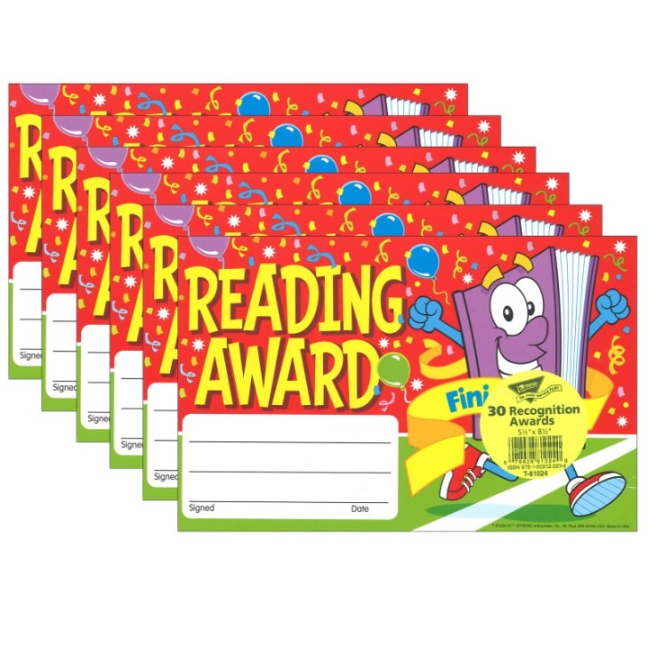 TREND Reading Award Finish Line Recognition Awards, 30 Per Pack, 6 Packs