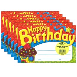 TREND Happy Birthday The Bake Shop™ Recognition Awards, 30 Per Pack, 6 Packs