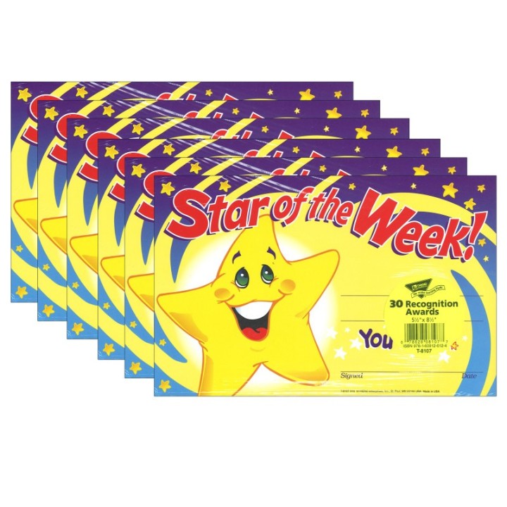 TREND Star of the Week! Recognition Awards, 30 Per Pack, 6 Packs