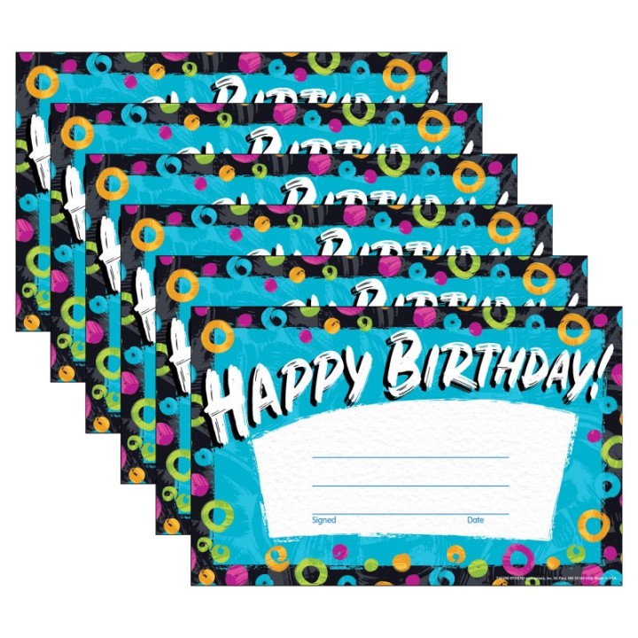 TREND Color Harmony Birthday Recognition Awards, 30 Per Pack, 6 Packs