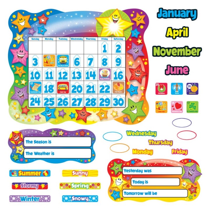 TREND Star Calendar Bulletin Board Set