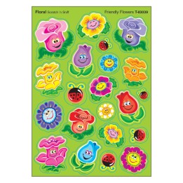 TREND Friendly Flowers/Floral Mixed Shapes Stinky Stickers®, 84 Count