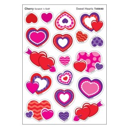 TREND Sweet Hearts/Cherry Mixed Shapes Stinky Stickers®, 72 Count