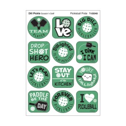 TREND Pickleball DILL-ight, Dill Pickle Scent Scratch 'n Sniff Stinky Stickers®, Pack of 48