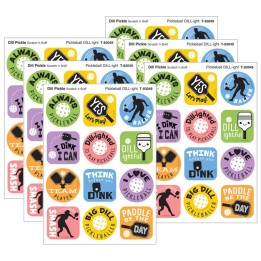 TREND Pickleball Pride, Dill Pickle Scent Scratch 'n Sniff Stinky Stickers®, 48 Per Pack, 6 Packs