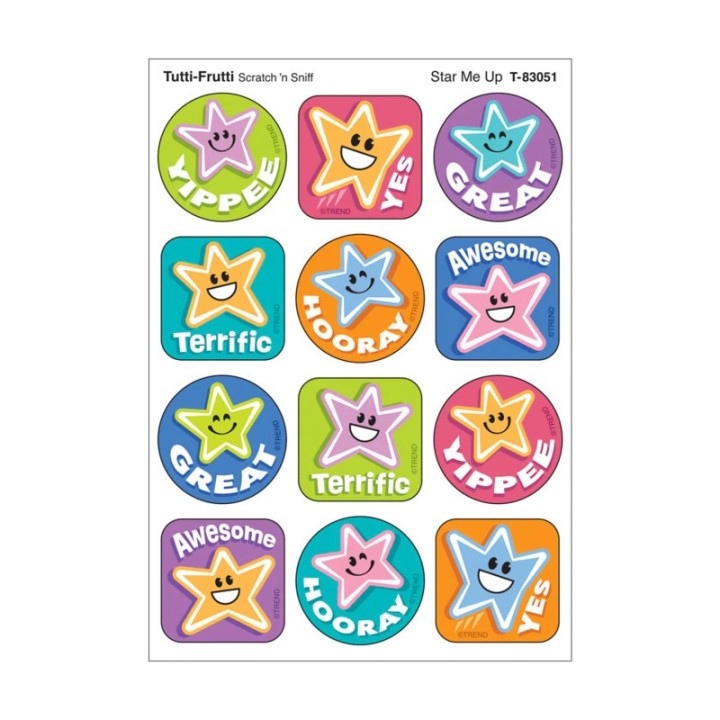 TREND Star Me Up, Tutti-Frutti Scent Scratch 'n Sniff Stinky Stickers®, Pack of 48