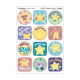 TREND SCENT-sational Stars, Pineapple Scent Scratch 'n Sniff Stinky Stickers®, Pack of 48