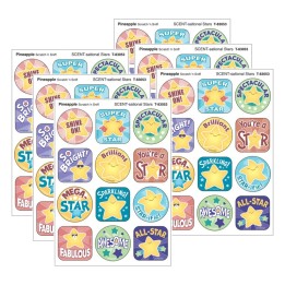 TREND SCENT-sational Stars, Pineapple Scent Scratch 'n Sniff Stinky Stickers®, 48 Per Pack, 6 Packs